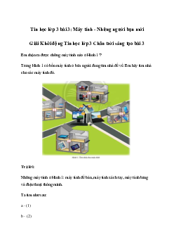 Giải Tin học lớp 3 Bài 3: Máy tính - Những người bạn mới | Chân trời sáng tạo