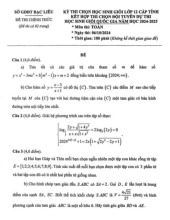Đề chọn học sinh giỏi Toán 12 cấp tỉnh năm 2024 – 2025 sở GD&ĐT Bạc Liêu