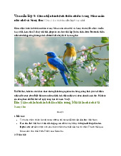 Văn mẫu lớp 9: Cảm nhận hình ảnh thiên nhiên  trong Mùa xuân nho nhỏ và Sang thu