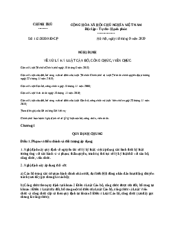 Nghị định kỷ luật cán bộ, công chức, viên chức | Trường Đại Học Thủ Đô Hà Nội