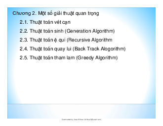 Slide bài giảng môn Cấu trúc dữ liệu - giải thuật nội dung chương 2: Một số giải thuật quan trọng
