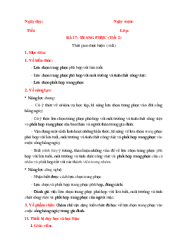 Giáo án Công nghệ 6 sách Chân trời sáng tạo Bài 7 Tiết 2