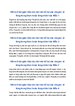 Mở bài gián tiếp kể lại câu chuyện về lòng trung thực hoặc lòng nhân hậu | Tập làm văn 4