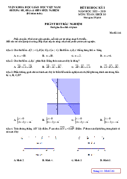 Đề cuối kỳ 1 Toán 10 năm 2023 – 2024 trường Thực Nghiệm Khoa Học Giáo Dục – Hà Nội