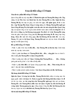Tóm tắt Hồi trống Cổ Thành Ngữ Văn 10 Cánh Diều