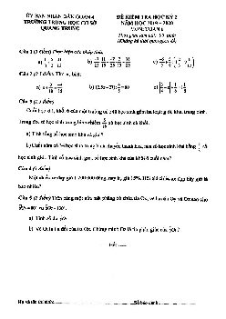 Đề thi HK2 Toán 6 năm học 2019 – 2020 trường THCS Quang Trung – TP HCM
