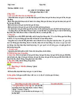 Giáo án Toán 7 C4 - Bài 1. Góc ở vị trí đặc biệt | Cánh diều