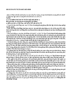 Đề cương tư tưởng Hồ Chí Minh