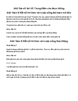 Giải Toán 6 Bài 35: Trung điểm của đoạn thẳng | Kết nối tri thức
