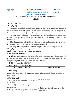 Giáo án Khoa học lớp 4 Tuần 8 | Chân trời sáng tạo