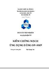 Báo cáo Thí nghiệm Mạch Điện Tử: Kiểm Chứng Mạch Op-Amp | Mạch điện tử | Đại học Bách Khoa Hà Nội