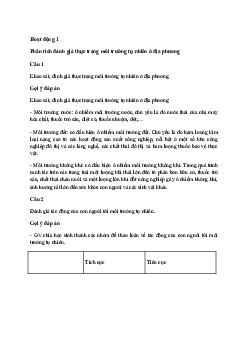 Giải Hoạt động trải nghiệm 10: Bảo vệ môi trường tự nhiên | Kết Nối Tri Thức