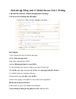 Giải Unit 1 Writing | Sách bài tập Tiếng Anh 11 Global Success