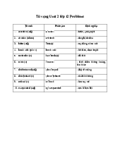 Từ vựng Unit 2 lớp 12 Problems