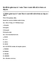 Bộ đề thi giữa học kì 1 môn Toán 4 sách Kết nối tri thức có đáp án