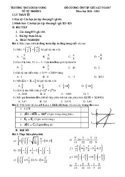Đề cương ôn tập giữa kì 1 Toán 7 năm 2021 – 2022 trường THCS Dịch Vọng – Hà Nội