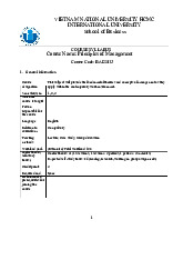COURSE SYLLABUS môn Principles of Management | Trường Đại học Quốc tế, Đại học Quốc gia Thành phố Hồ Chí Minh