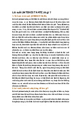 Lãi suất (INTEREST RATE) là gì ?