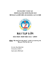 Học thuyết hình thái kinh tế - xã hội và sự vận dụng củaĐảng ta ở Việt Nam hiện nay - Triết học Mác Lenin | Đại học Kinh Tế Quốc Dân