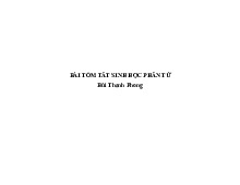 Tóm tắt đề cương sinh học phân tử –Trường Đại học Nguyễn Tất Thành