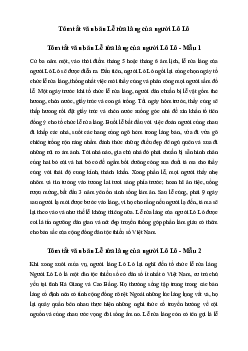 Văn mẫu lớp 7: Tóm tắt văn bản Lễ rửa làng của người Lô Lô (2 mẫu) | Kết nối tri thức