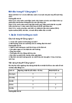 Giải SGK Công nghệ 7 Bài 13: Quản lí môi trường ao nuôi và phòng, trị bệnh thủy sản| Cánh diều