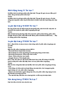 Giải SGK Tin học lớp 7 Bài 4 Một số chức năng của hệ điều hành| Cánh diều