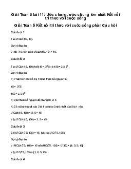 Giải Toán 6 Bài 11: Ước chung, ước chung lớn nhất | Kết nối tri thức