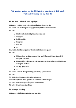 Trải nghiệm, hướng nghiệp 11 Chân trời sáng tạo chủ đề 2 bản 1: Tự tin và thích ứng với sự thay đổi