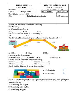 Đề thi học kì 2 môn Toán 2 năm 2022 - 2023 sách Kết nối tri thức với cuộc sống | Đề 2
