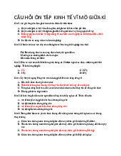 TOP Câu hỏi trắc nghiệm ôn tập giữa kì Môn Kinh tế vĩ mô | Đại học Kinh Tế Quốc Dân