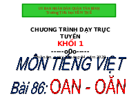 Giáo án điện tử Tiếng việt 1 bài 76 Chân trời sáng tạo: Học vần: oan, oăn