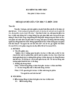 Mối quan hệ giữa văn học và điện ảnh | Đại học Sư Phạm Hà Nội