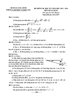 Đề học kì 1 Toán 9 năm 2023 – 2024 phòng GD&ĐT Ba Đình – Hà Nội
