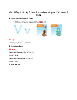 Unit 3: Are these his pants? - Lesson 5 SGK | Tiếng anh 2 Family and Friends