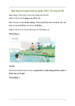 Hoạt động trải nghiệm 8: Kĩ năng từ chối | Kết nối tri thức