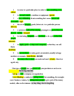 Đề cương ôn tập học phần Tiếng anh cơ bản