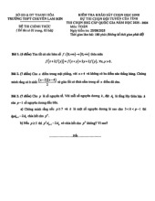 Đề chọn học sinh giỏi Toán năm 2025 – 2026 trường THPT chuyên Lam Sơn – Thanh Hóa