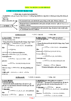 30 câu trắc nghiệm cacbohidrat hóa học 12 (có đáp án)