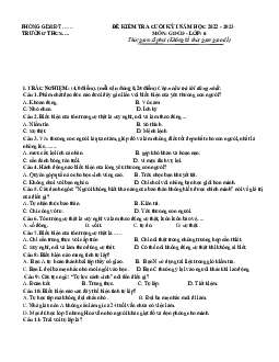 Đề thi học kì 1 môn Giáo dục công dân 6 năm 2023 - 2024 sách Kết nối tri thức với cuộc sống | đề 1