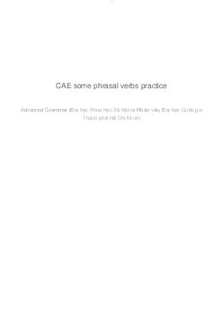 CAE some phrasal verbs practice | Advance grammar | Đại học Khoa học Xã hội và Nhân văn, Đại học Quốc gia Thành phố HCM