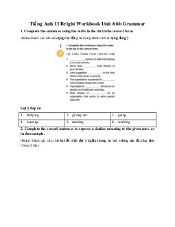 Giải Tiếng Anh 11 Workbook Unit 6 6b Grammar | Bright