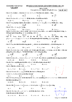 Đề khảo sát chất lượng Toán 12 năm 2022 – 2023 sở GD&ĐT Thái Bình