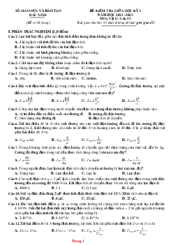 Đề thi giữa HK1 Vật Lí 11 Sở GD Bắc Ninh 2022-2023