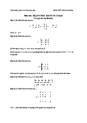 Nhập môn lý thuyết ma trận - đề thi k69 | Đại học Sư phạm Hà Nội