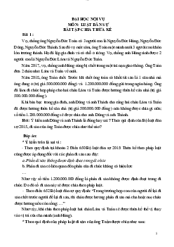 Bài tập của chương 5: Thừa kế  môn Luật hiến pháp / Đại học nội vụ Hà Nội