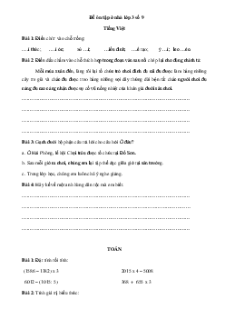 Đề ôn tập ở nhà lớp 3 số 9 - (Ngày 12/3)