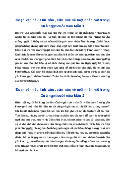 Viết đoạn văn nêu tình cảm cảm xúc về một nhân vật trong Quả ngọt cuối mùa | Tập làm văn 4