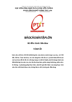 Báo cáo bài tập lớn về Hệ điều hành Windows | Học viện Công nghệ Bưu chính Viễn thông