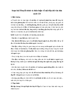 Soạn bài Thuyết trình và thảo luận về một địa chỉ văn hóa lớp 10 sách Cánh Diều